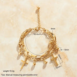 18KGP Goddess Charm Bracelet Multi-Layer Men's Wristb