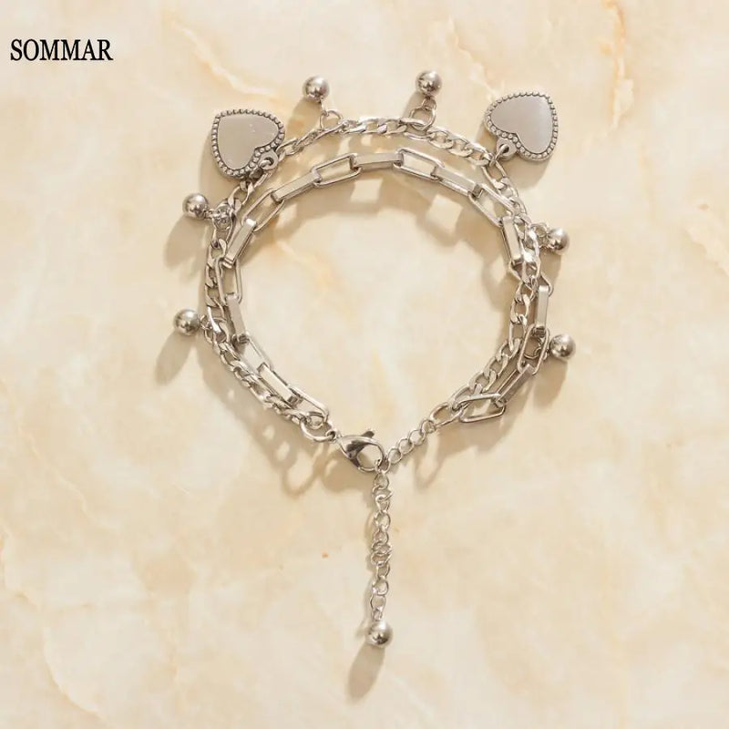 18KGP Goddess Charm Bracelet Multi-Layer Men's Wristb