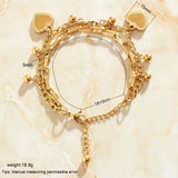 18KGP Goddess Charm Bracelet Multi-Layer Men's Wristb