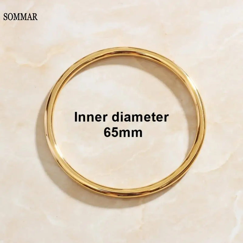 Stainless Steel Charms Bangle Gold/Rose Wedding Bracelet