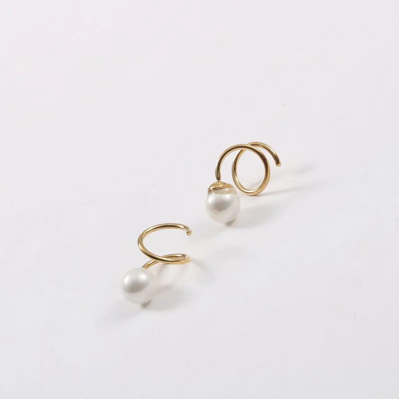 Freshwater Pearl Spiral Hoop Earrings Fine Jewelry