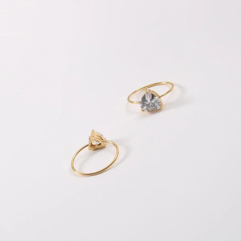 Goddess Peach Heart Zirconia Ring Size 6 7 8