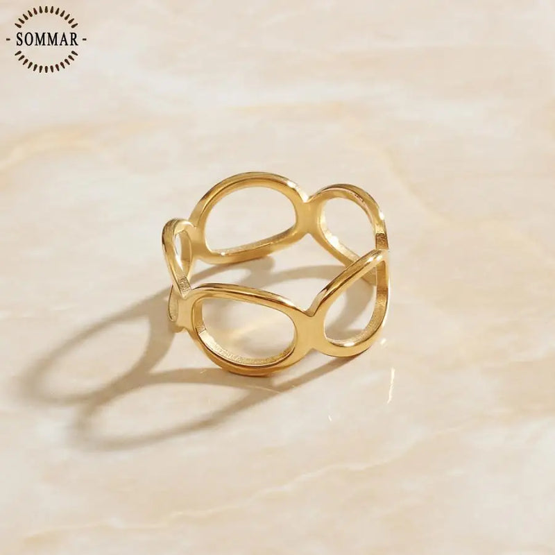 Hollowed Out Wedding Rings for Women and Men - Size 6 7 8 - Christmas Gift