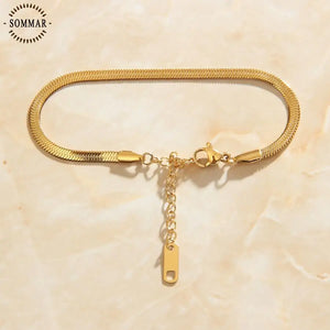 Goddess Women's Bracelet with Anchor Charms 18KGP Filled