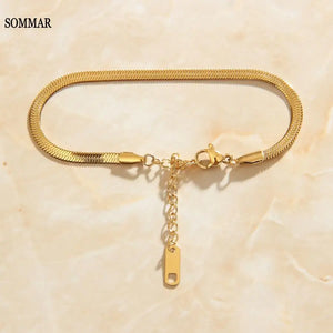 Goddess Women's Bracelet with Anchor Charms 18KGP Filled