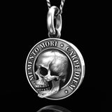 Mori Monument Skull Pendant Necklace Resin Charm Silver Plated Masculine