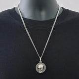 Mori Monument Skull Pendant Necklace Resin Charm Silver Plated Masculine