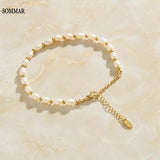 Plated Perfume Women Bracelets Freshwater Pearl Bead Bracelet Anchor