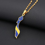 Enamel Drop Curacao Map Flag Pendant Necklace For Women Girls
