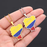 Ecuador Flag Pendant Necklace Stainless Steel Ethnic Party