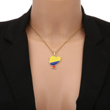 Ecuador Flag Pendant Necklace Stainless Steel Ethnic Party