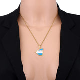 Nicaragua Map Flag Pendant Necklace for Women Girls