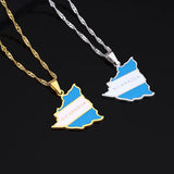 Nicaragua Map Flag Pendant Necklace for Women Girls