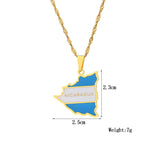 Nicaragua Map Flag Pendant Necklace for Women Girls