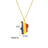 Chad Map Flag Pendant Necklace Stainless Steel Ethnic Jewelry Birthday