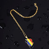 Chad Map Flag Pendant Necklace Stainless Steel Ethnic Jewelry Birthday