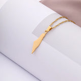 Ethnic Stainless Steel Map Pendant Necklace for Women and Men