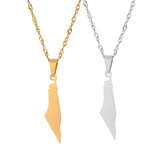 Ethnic Stainless Steel Map Pendant Necklace for Women and Men