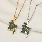 Bangladesh Flag Pendant Necklace Stainless Steel Chains Bengali Map