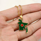 Bangladesh Flag Pendant Necklace Stainless Steel Chains Bengali Map
