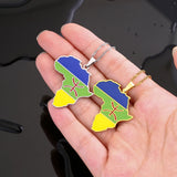 Enamel Drop Africa Map Berbers Pendant Necklace Stainless Steel Berber Jewelry
