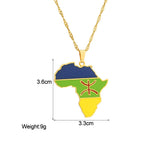 Enamel Drop Africa Map Berbers Pendant Necklace Stainless Steel Berber Jewelry
