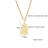 Serbia Eagle Pendant Necklace Silver Charm Stainless Steel Chain Jewelry
