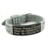SOS Kids ID Bracelet Soft Silicone Emergency Name Phone