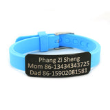 SOS Kids ID Bracelet for Children Soft Silicone Emergency Name Phone Number