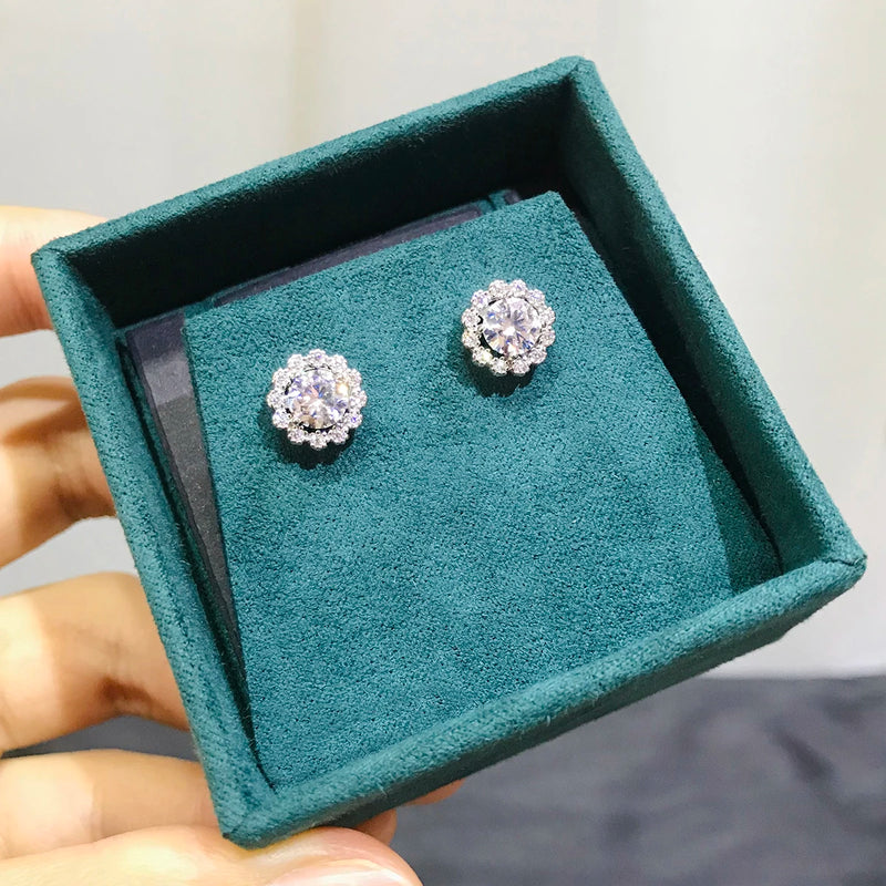 Silver Diamond Moissanite Earing Wedding 925