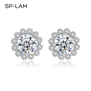 Silver Diamond Moissanite Earing Wedding 925