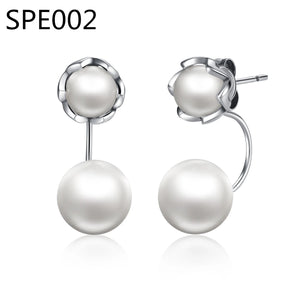 SPE1 Silver Tassel Cubic Zirconia Earrings