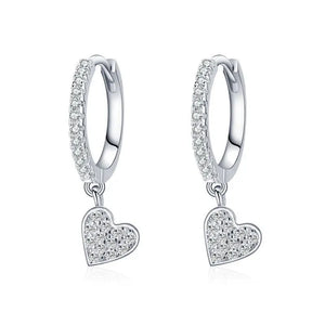 SPE13 Silver Crystal Circle Earring for Women Wedding Party Gift