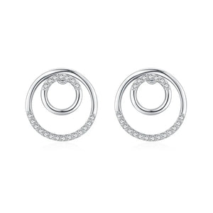 SPE13 Circle Stud Earrings with Crystals