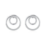 SPE13 Circle Stud Earrings with Crystals