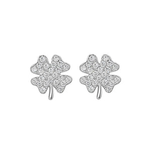 SPE14 Clover Moissanite Diamond Stud Earrings
