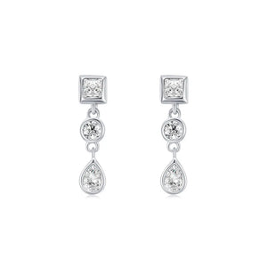SPE14 Clover Moissanite Diamond Stud Earrings