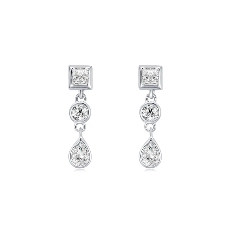 SPE14 Silver Circle Earring For Women Wedding Party