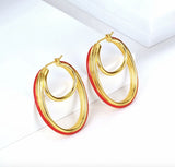 SPE16 Silver Hoop Earrings Female Retro French Style