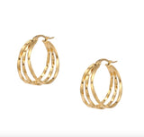 Bamboo Hoop Earrings Stainless Steel Symbol Earrings