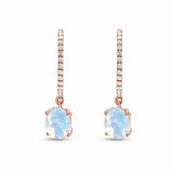 SPE18 Silver Sparkling Zircon Stud Earrings Wedding Band