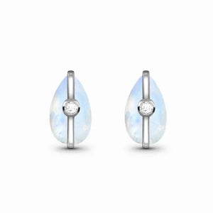 SPE18 Silver Sparkling Zircon Stud Earrings Wedding Band