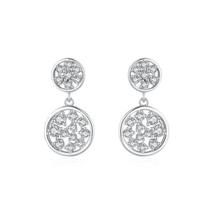 SPE20 Silver Needle Large Hoop Earrings Women's Jewelry