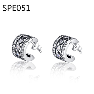 SPE5 Butterfly Hoop Earrings CZ Silver Jewelry