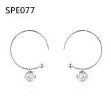 SPE7 Silver Zirconia Drop Earrings Clear CZ