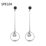 SPE9 Silver Leaves Hoop Earrings for Women