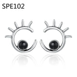 SPE9 Silver Leaves Hoop Earrings for Women