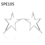 SPE9 Silver Leaves Hoop Earrings for Women