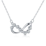 Infinity Forever Love Necklace CZ Heart Pendant Necklace for Women