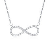 Infinity Forever Love Necklace CZ Heart Pendant Necklace for Women